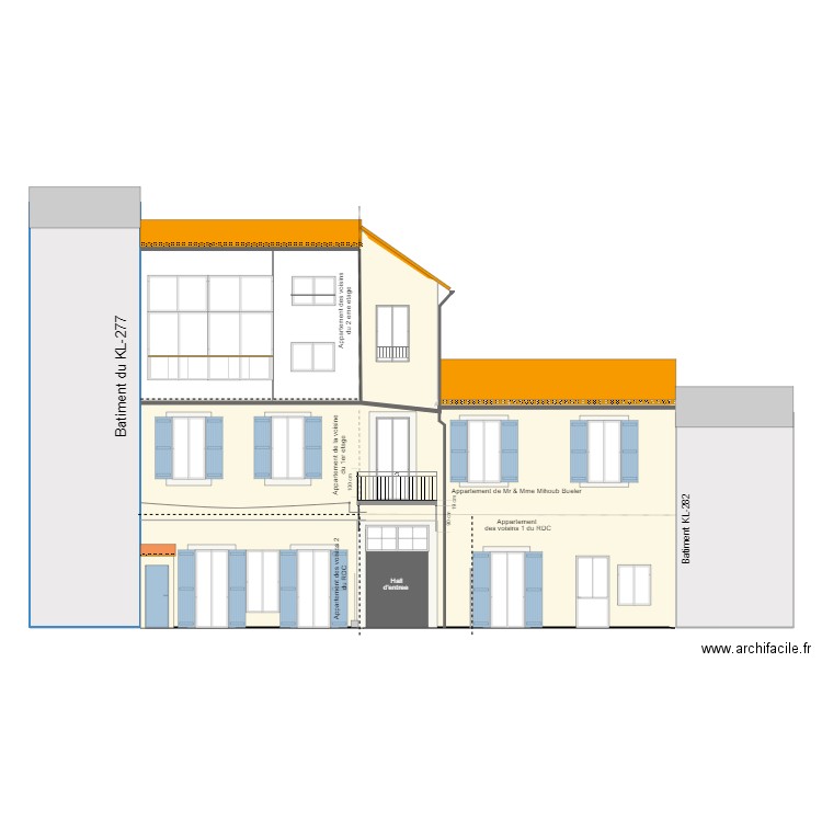 Balcon plan de facade projet correction. Plan de 0 pièce et 0 m2