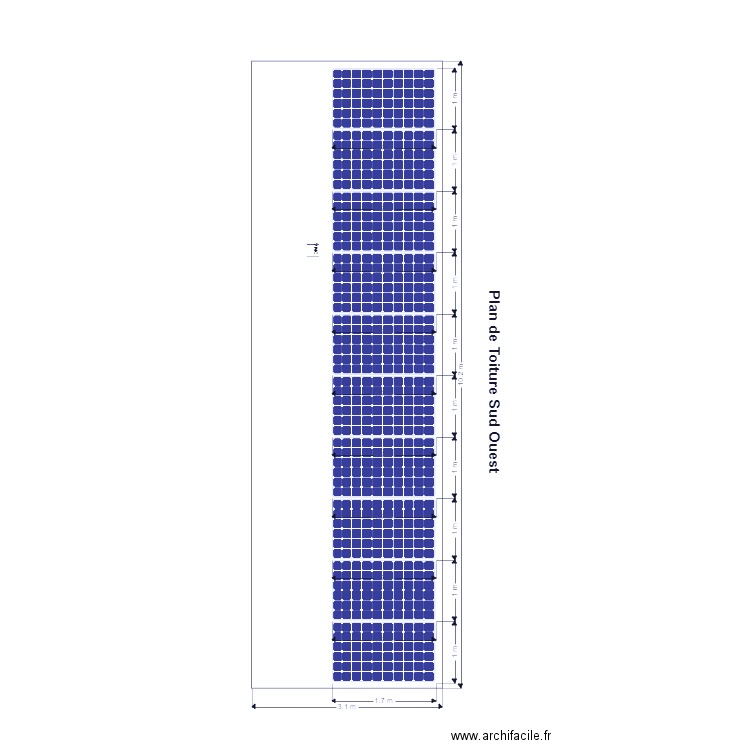 plan de toiture Sud Ouest. Plan de 0 pièce et 0 m2