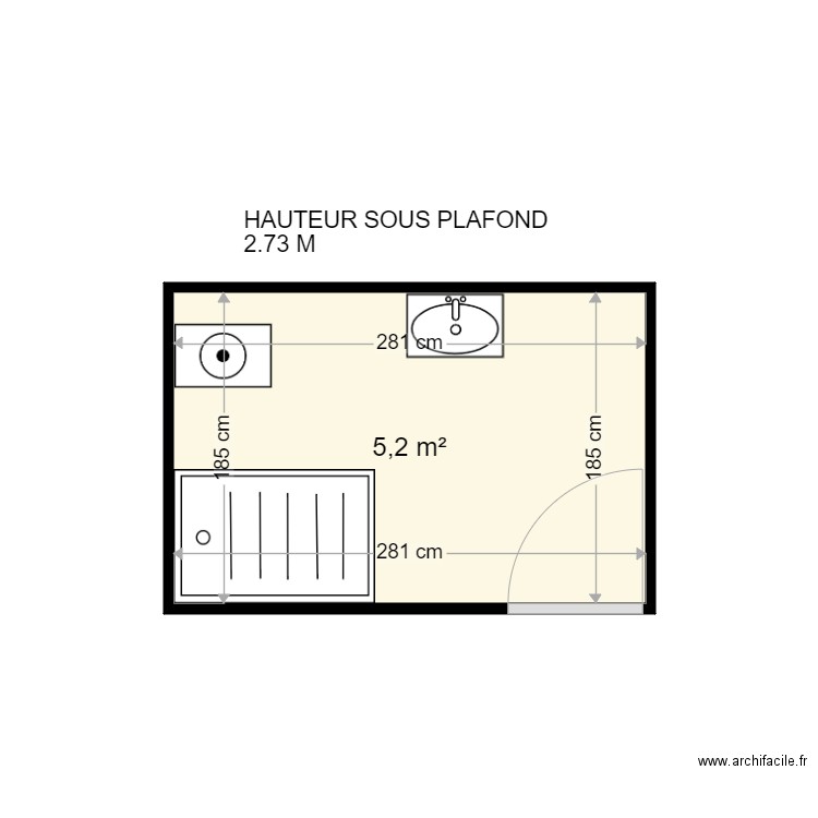 BOUDAUX ANGELIQUE . Plan de 1 pièce et 5 m2