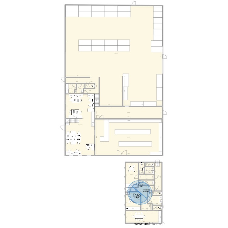 new layout with 20m width mezz access to upstairs. Plan de 0 pièce et 0 m2