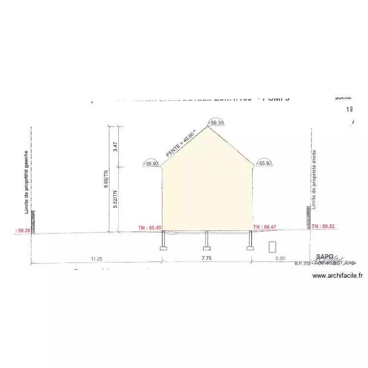 Demande d'am&eacute;agement - cl&ocirc;ture-cabane. Plan de 