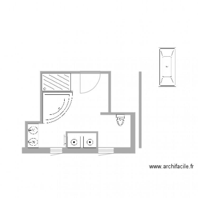 SDB. Plan de 0 pièce et 0 m2