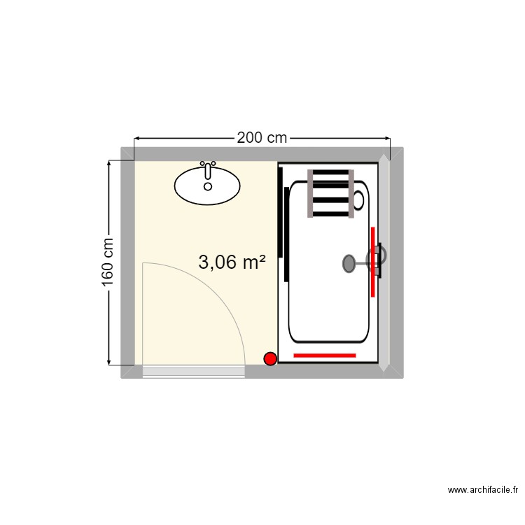 BARBARIN plan projeté. Plan de 2 pièces et 3 m2