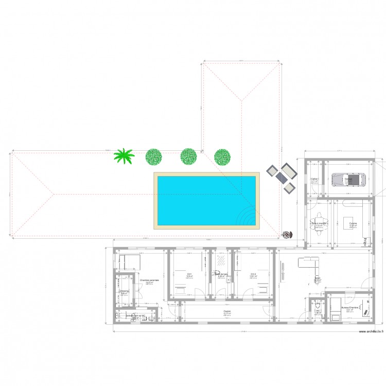 Plan Maison L v2. Plan de 0 pièce et 0 m2