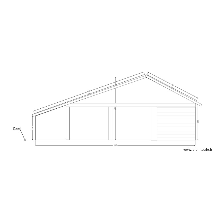 coupe facade. Plan de 0 pièce et 0 m2