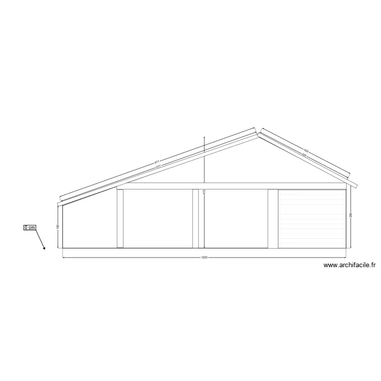 coupe facade. Plan de 