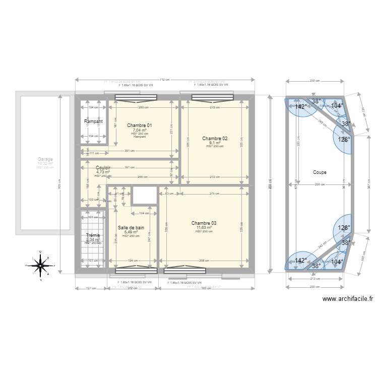 ML23012895 DUBUS. Plan de 18 pièces et 161 m2