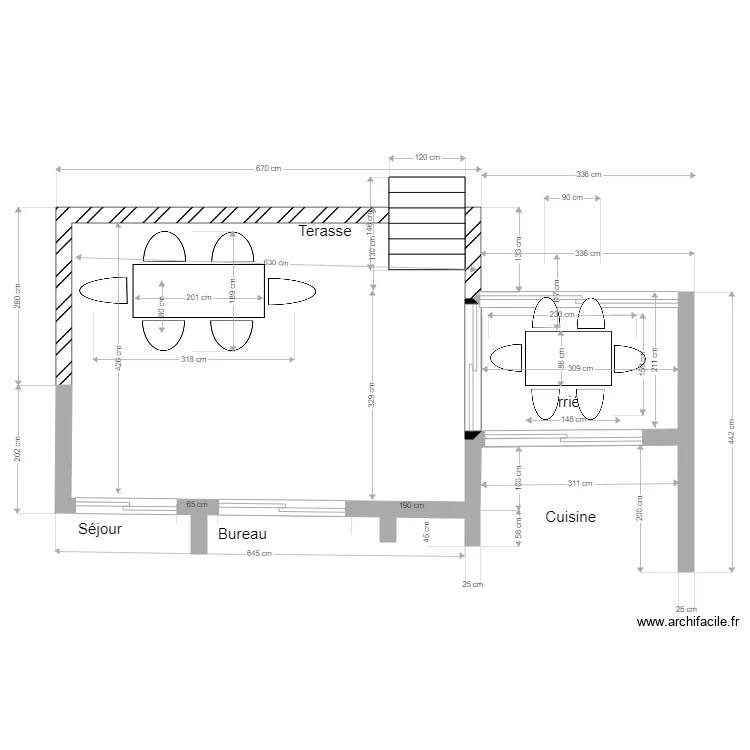 Terrasse Projet 11 ter. Plan de 