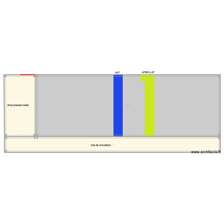 Volume au sol preformes. Plan de 3 pièces et 1121 m2