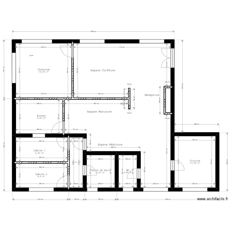 plan d'agencement copper lounge. Plan de 10 pièces et 124 m2