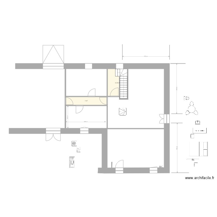 rez de chausee. Plan de 0 pièce et 0 m2