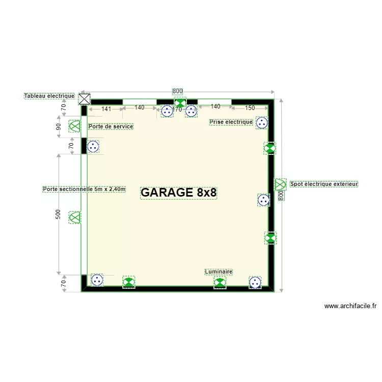GARAGE. Plan de 