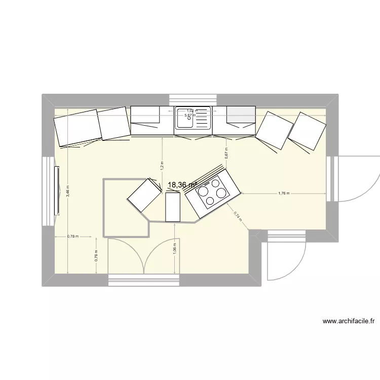 cuisine BA concept 1. Plan de 
