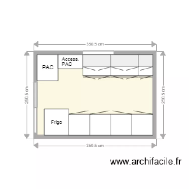 Plan cellier. Plan de 