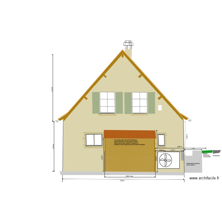 Meaulne Pignon Sud Extension. Plan de 0 pièce et 0 m2