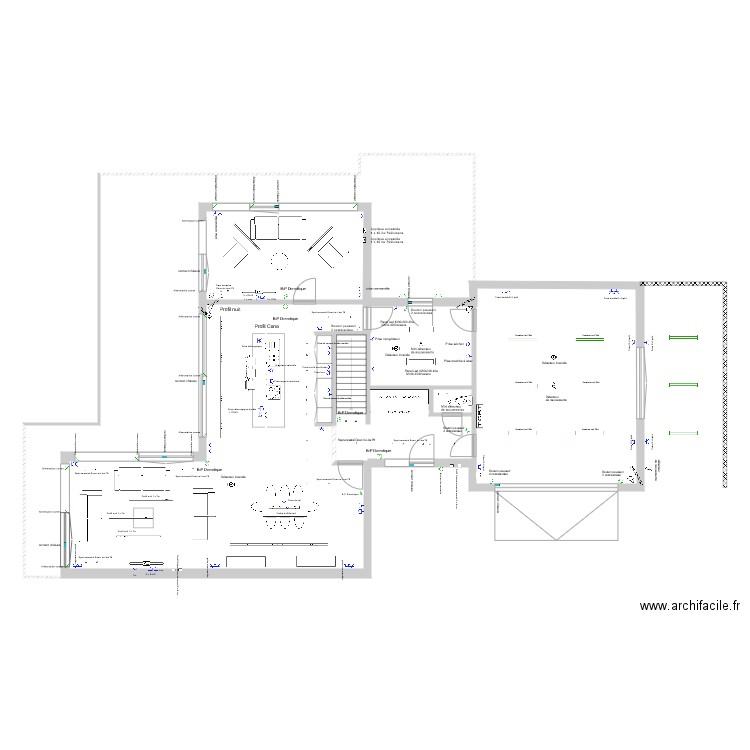 Installation électrique rez de chaussée N 1 . Plan de 0 pièce et 0 m2