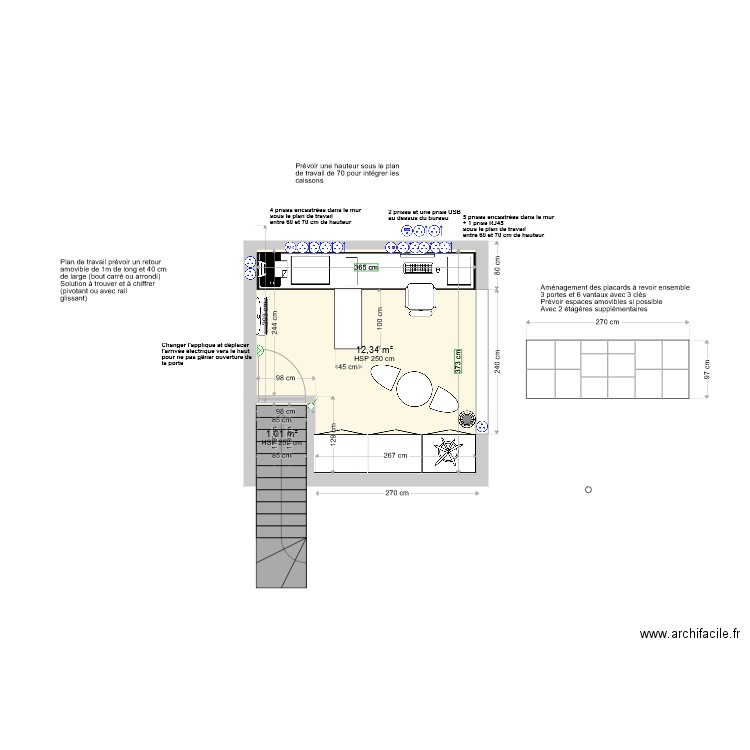 La Petite Pharmacie Nanterre. Plan de 2 pièces et 13 m2