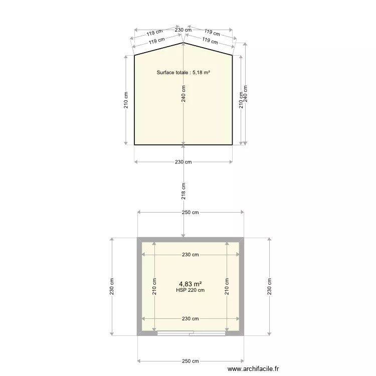 Projet pi&egrave;ce jardin . Plan de 