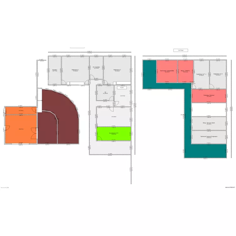 implantation Batiment modulaire. Plan de 