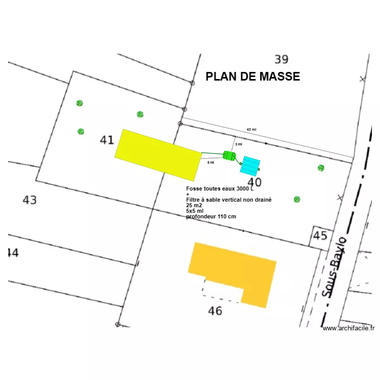 Devatine fitre &agrave; sable. Plan de 