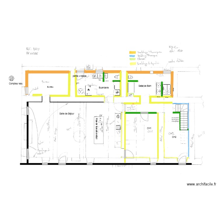 Plan ferme Chantdoiseau RDC. Plan de 0 pièce et 0 m2