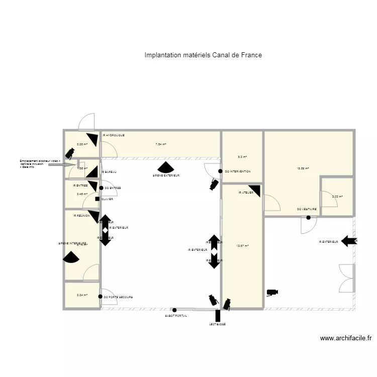 Implantation Canal de France. Plan de Implantation Canal de France. Plan de