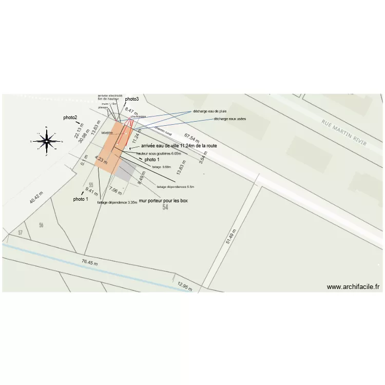 plan de masse avant travaux corection. Plan de 