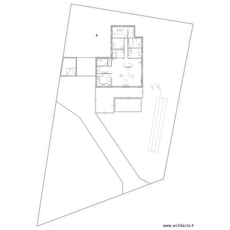 Plan Maison 1095. Plan de 4 pièces et 1811 m2