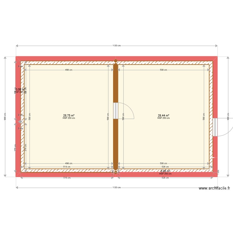 Charterie gite structure vide. Plan de 8 pièces et 151 m2