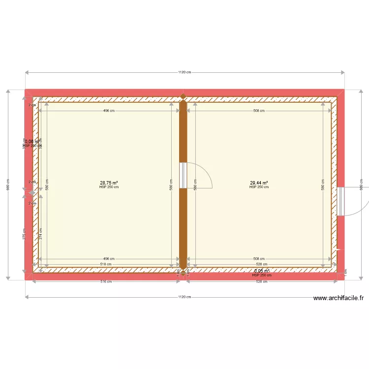 Charterie gite structure vide. Plan de 