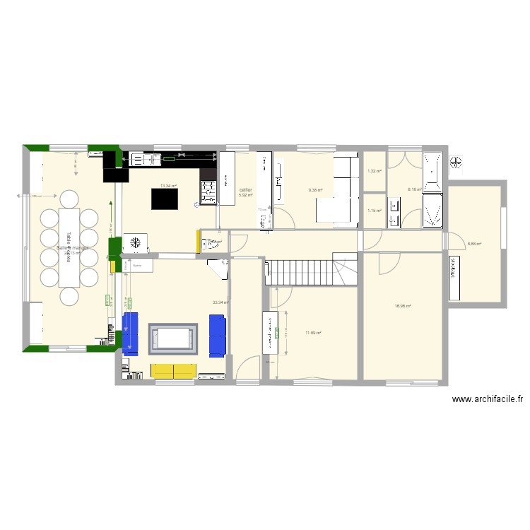 buanderie et cellier. Plan de 0 pièce et 0 m2