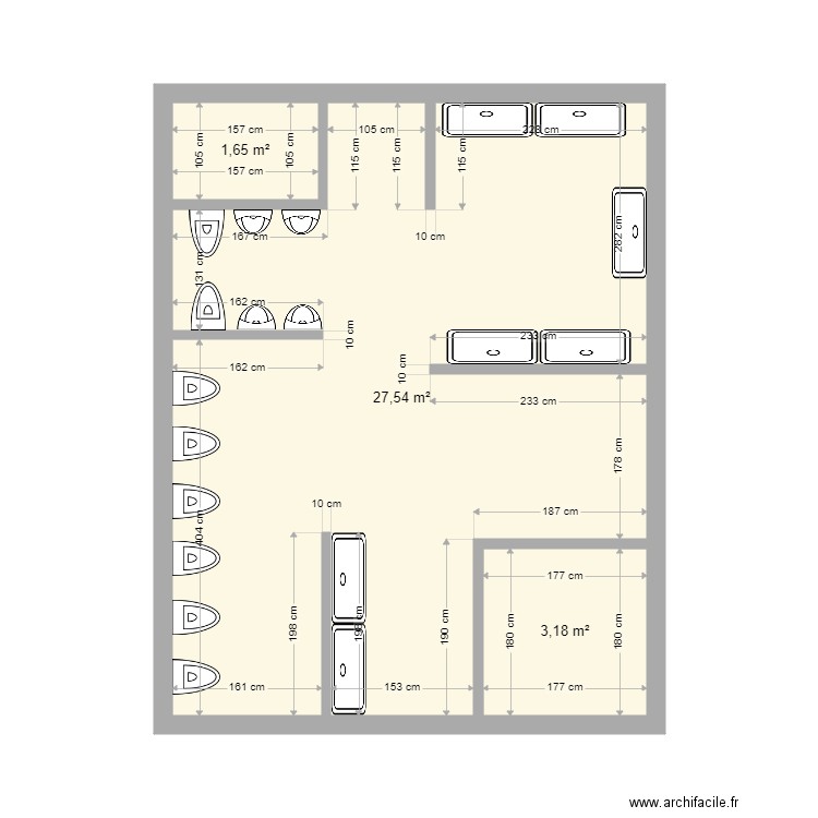 WC ECOLE. Plan de 0 pièce et 0 m2