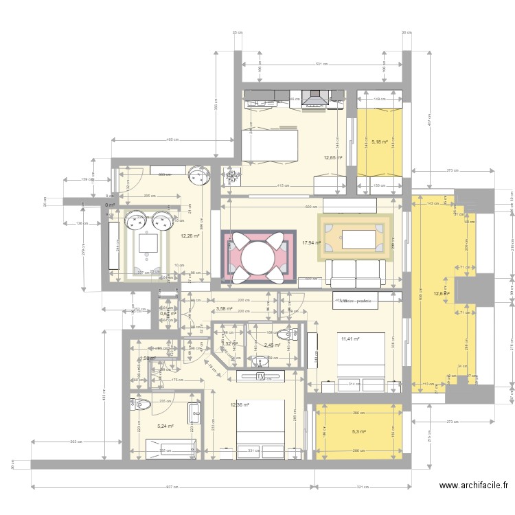 plan Soltana. Plan de 22 pièces et 106 m2