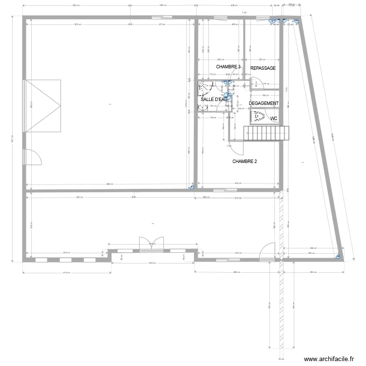 maison ammenagement La Chapelle Chauss&eacute;e. Plan de 