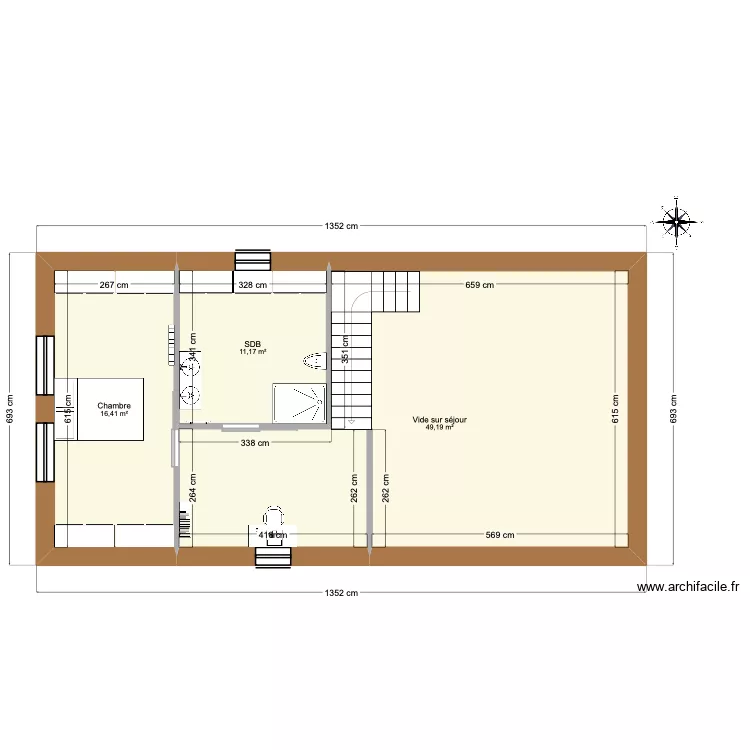 Étage. Plan de 3 et 77 m² Étage. Plan de 3 et 77 m²