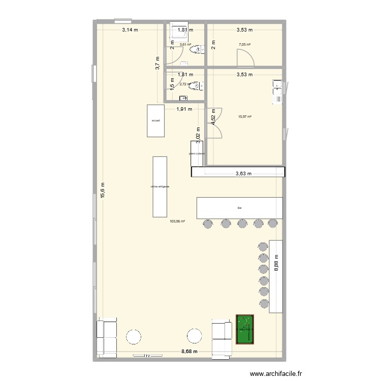 plan restauration duba. Plan de 0 pièce et 0 m2