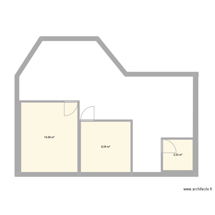 Neulih 3. Plan de 3 pièces et 26 m2