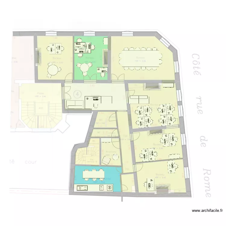 Saint Lazare droite. Plan de 