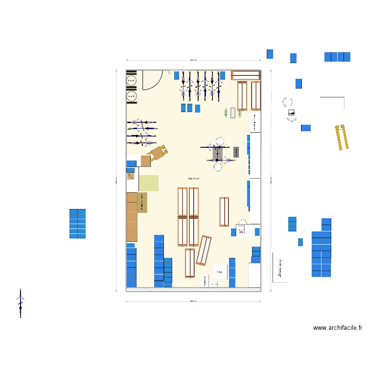 Box Villeurbanne. Plan de 1 pièce et 108 m2