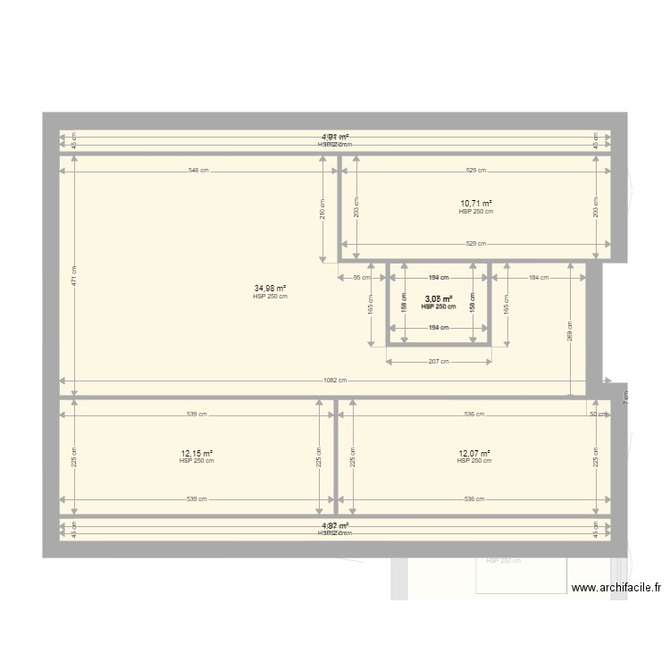 668 v6. Plan de 16 pièces et 176 m2