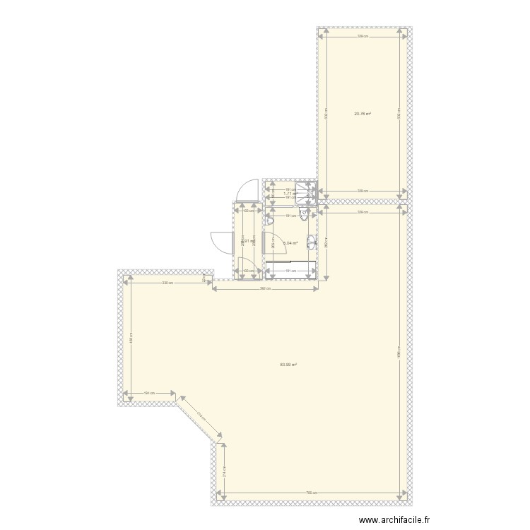 BUREAU ETAT PROJET. Plan de 5 pièces et 114 m2