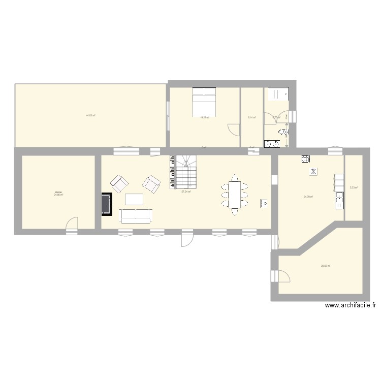 maison début plan alt sdb. Plan de 0 pièce et 0 m2