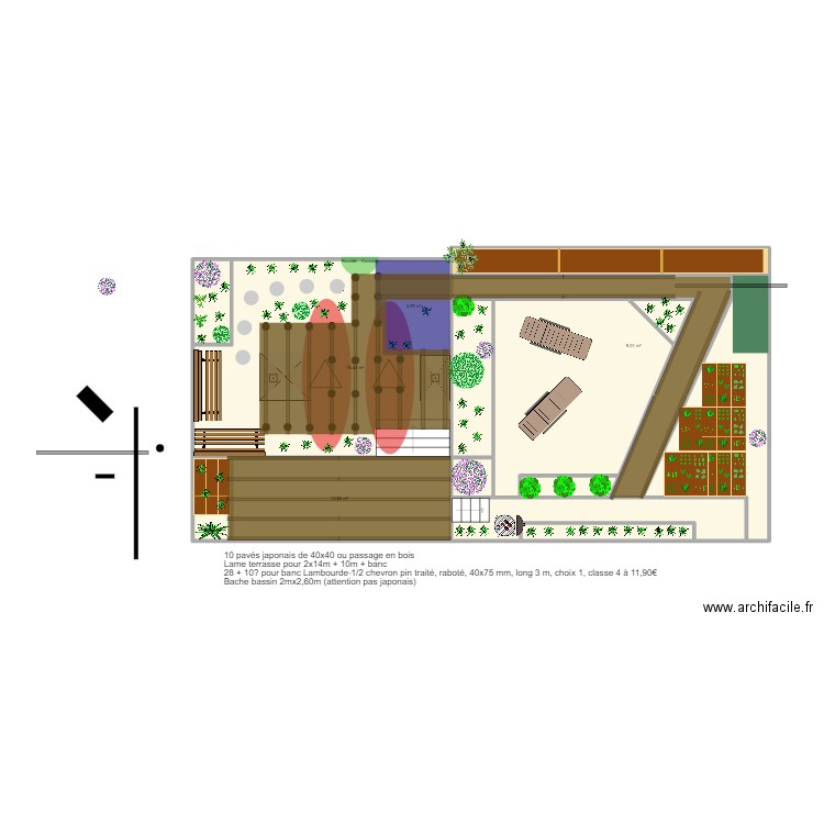 Plan Jardin 3. Plan de 12 pièces et 116 m2