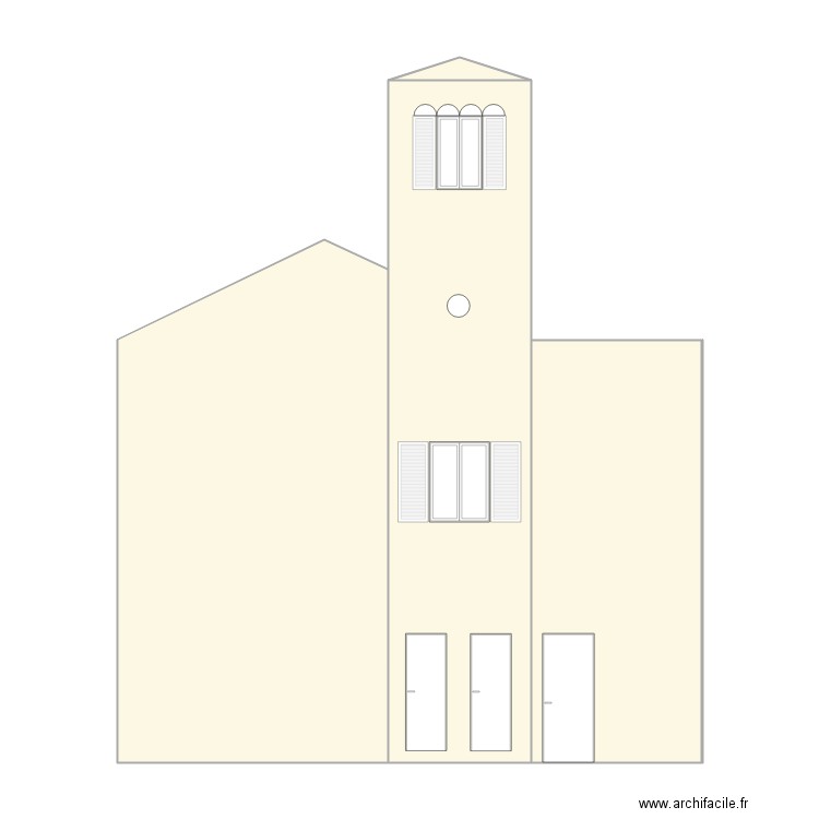 PLAN DE FACADE Nord existant. Plan de 0 pièce et 0 m2