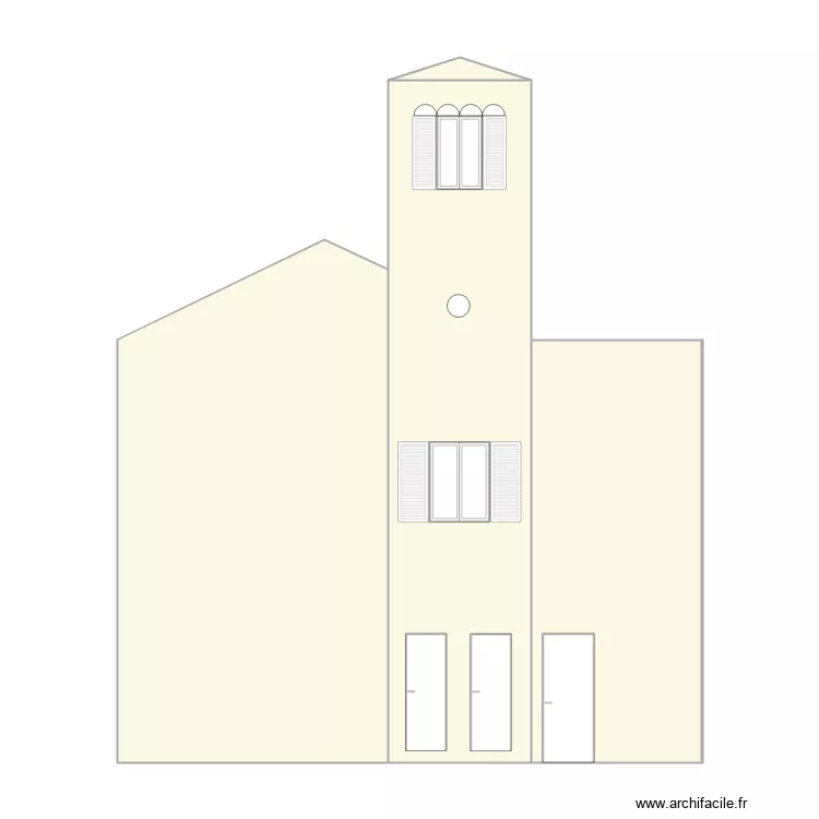 PLAN DE FACADE Nord existant. Plan de 