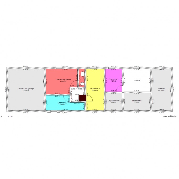 Etage villefargeau. Plan de 0 pièce et 0 m2