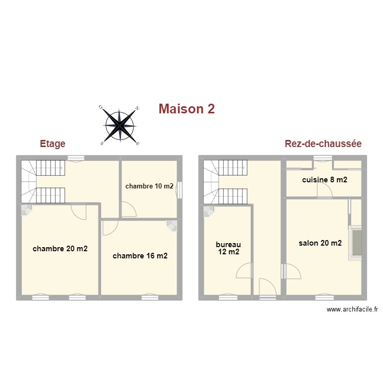 Maison 2 Daulon. Plan de 8 pièces et 115 m2