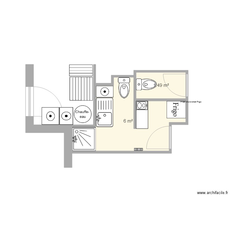 SdB étage après travaux. Plan de 0 pièce et 0 m2