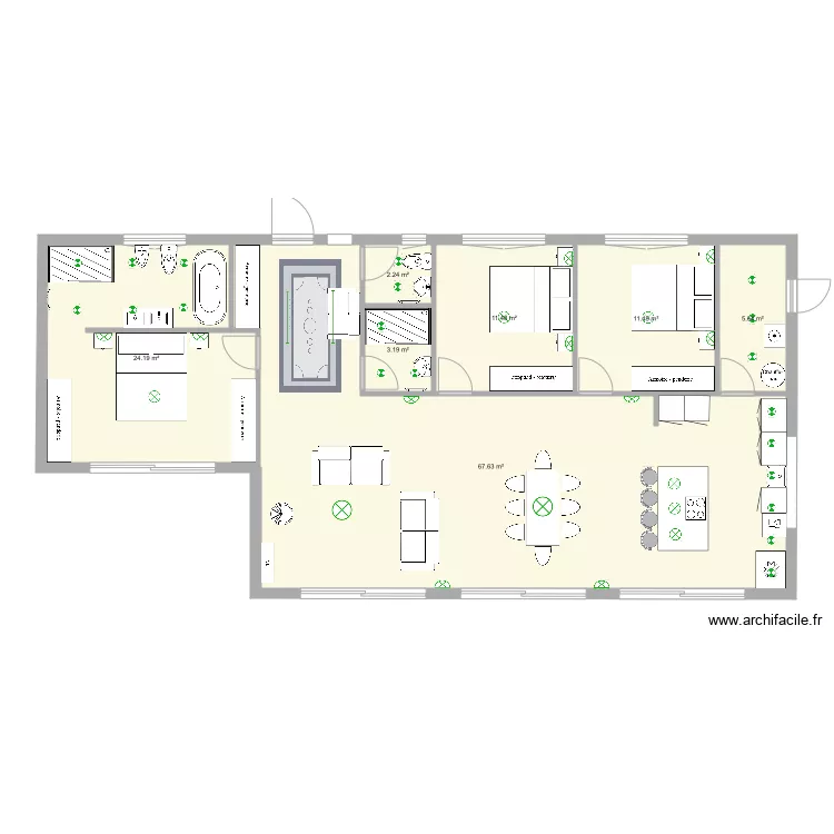 L Shape Aude 4  House Only. Plan de 