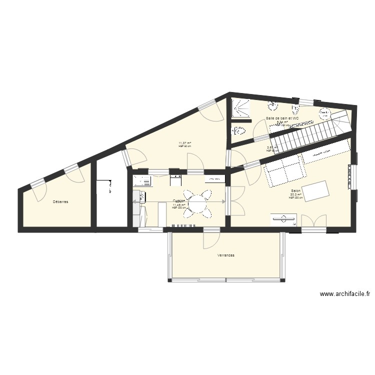 Rdc meublé. Plan de 0 pièce et 0 m2